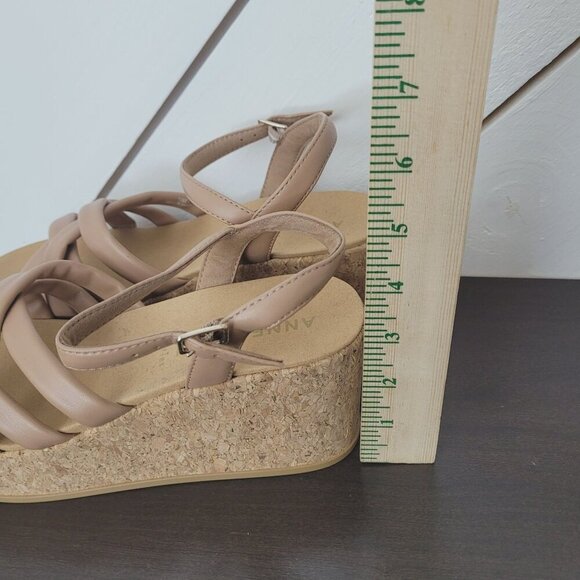 NEW Anne Klein Akvinette Women's 7.5M Platform Micro Suede Sandals - Picture 4 of 8